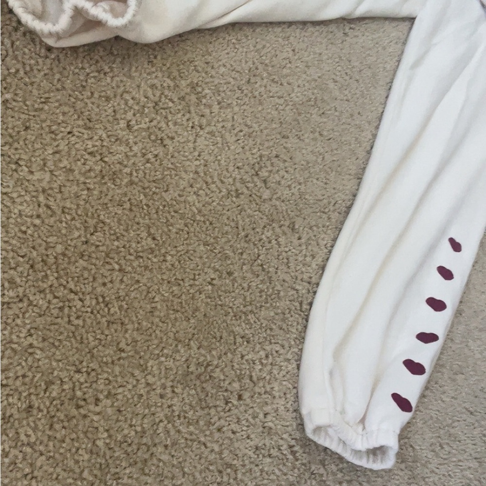 White Lou and Grey Joggers with Red Hearts Accents